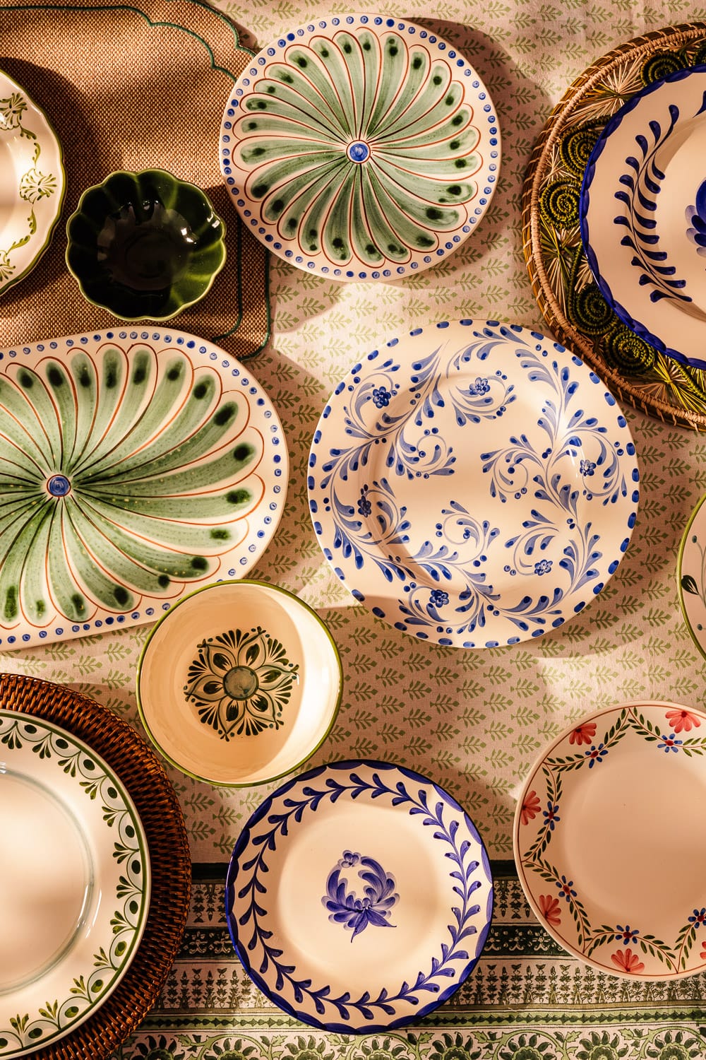 Peacock Side Plate, Green Set of 4