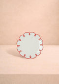 Rosy Red Scalloped Side Plates - Set of 4