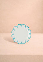 Sky Blue Scalloped Side Plates - Set of 4
