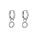 Circle Drop Hoop Huggies: Silver