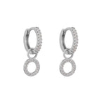Circle Drop Hoop Huggies: Silver