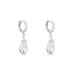 Shine Bright Rhombus Drop Earrings: Silver