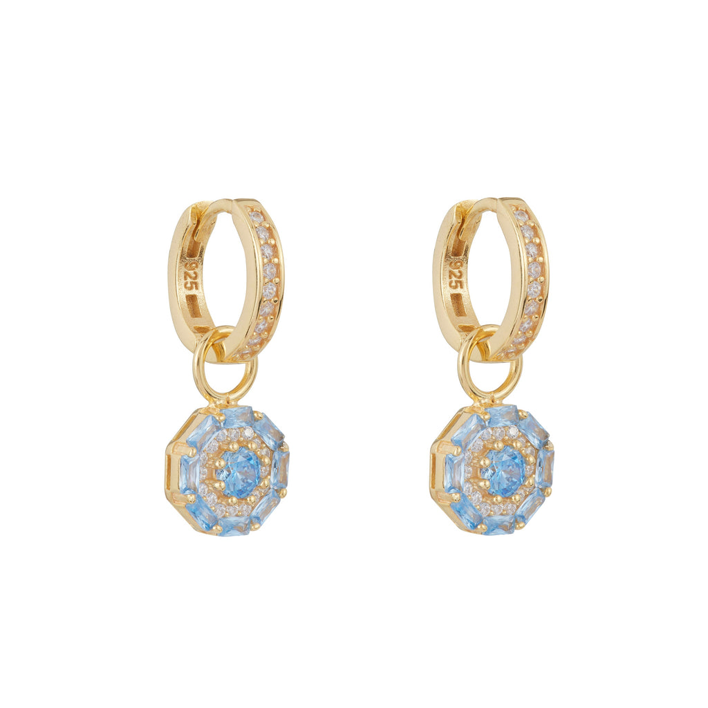 Something Blue Drop Earrings: Gold