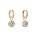Something Blue Drop Earrings: Gold