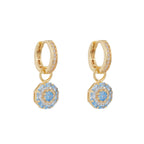 Something Blue Drop Earrings: Gold