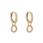 Circle Drop Hoop Huggies: Gold