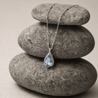 Silver Blue Topaz Necklace - Aurelia
