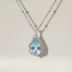 Silver Blue Topaz Necklace - Aurelia