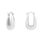 Silver Drop Saddle Hoop Earrings