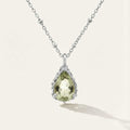 Silver Green Quartz Necklace - Alba