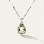 Silver Green Quartz Necklace - Alba