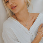 Silver Green Quartz Necklace - Alba