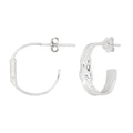 Silver Organic Crescent Hoop Earrings