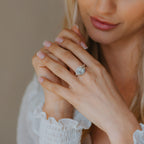 Silver Sea Green Quartz Gemstone Ring - Margo
