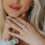 Silver Sea Green Quartz Gemstone Ring - Margo
