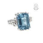 Gold or Silver Sky Blue Topaz Ring - Aurelia