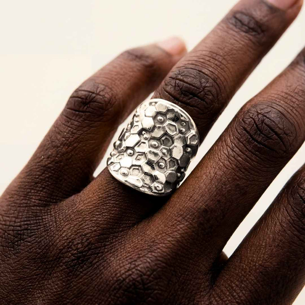 Gold or Silver Statement Saddle Ring - Hemera