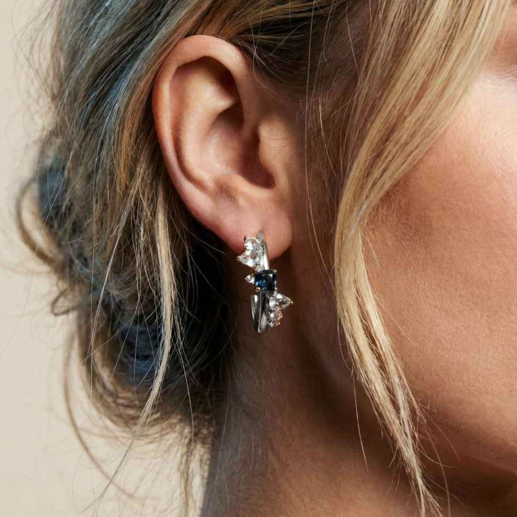 Silver Topaz Gemstone Zaria Earrings
