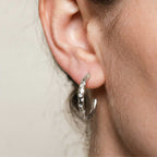 Silver White Topaz Gemstones- Seren Hoops
