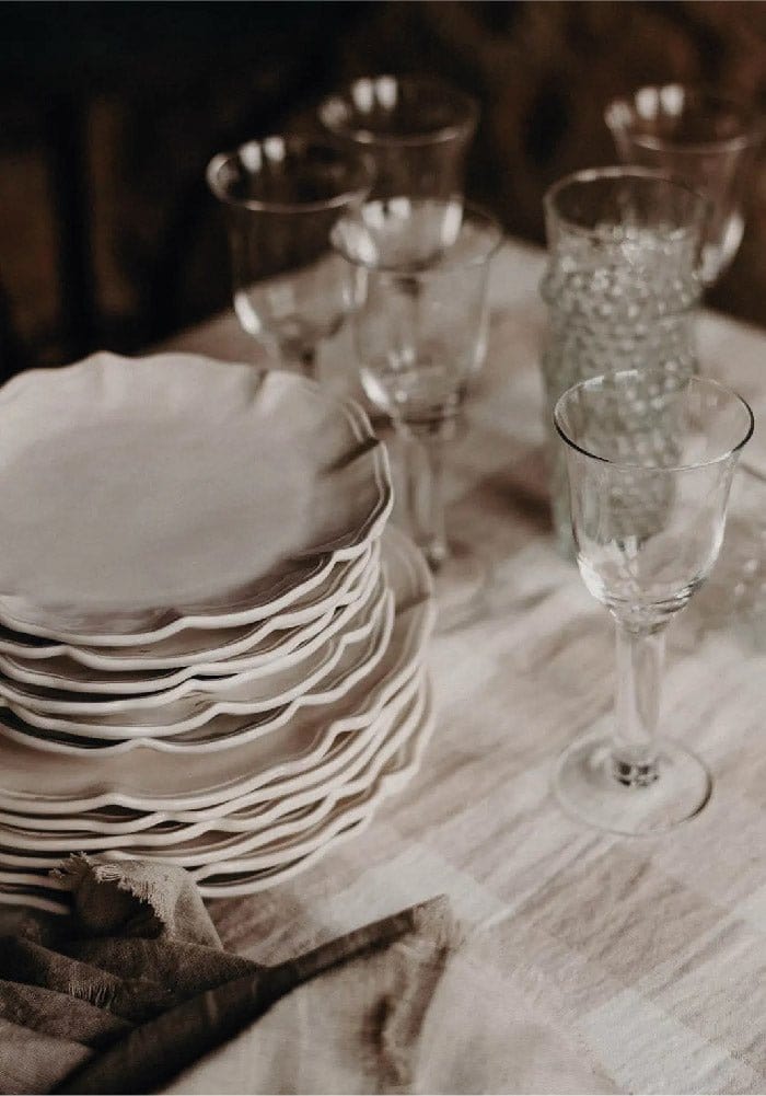 Simple Stoneware -  White Dinner Plates - Set of 4