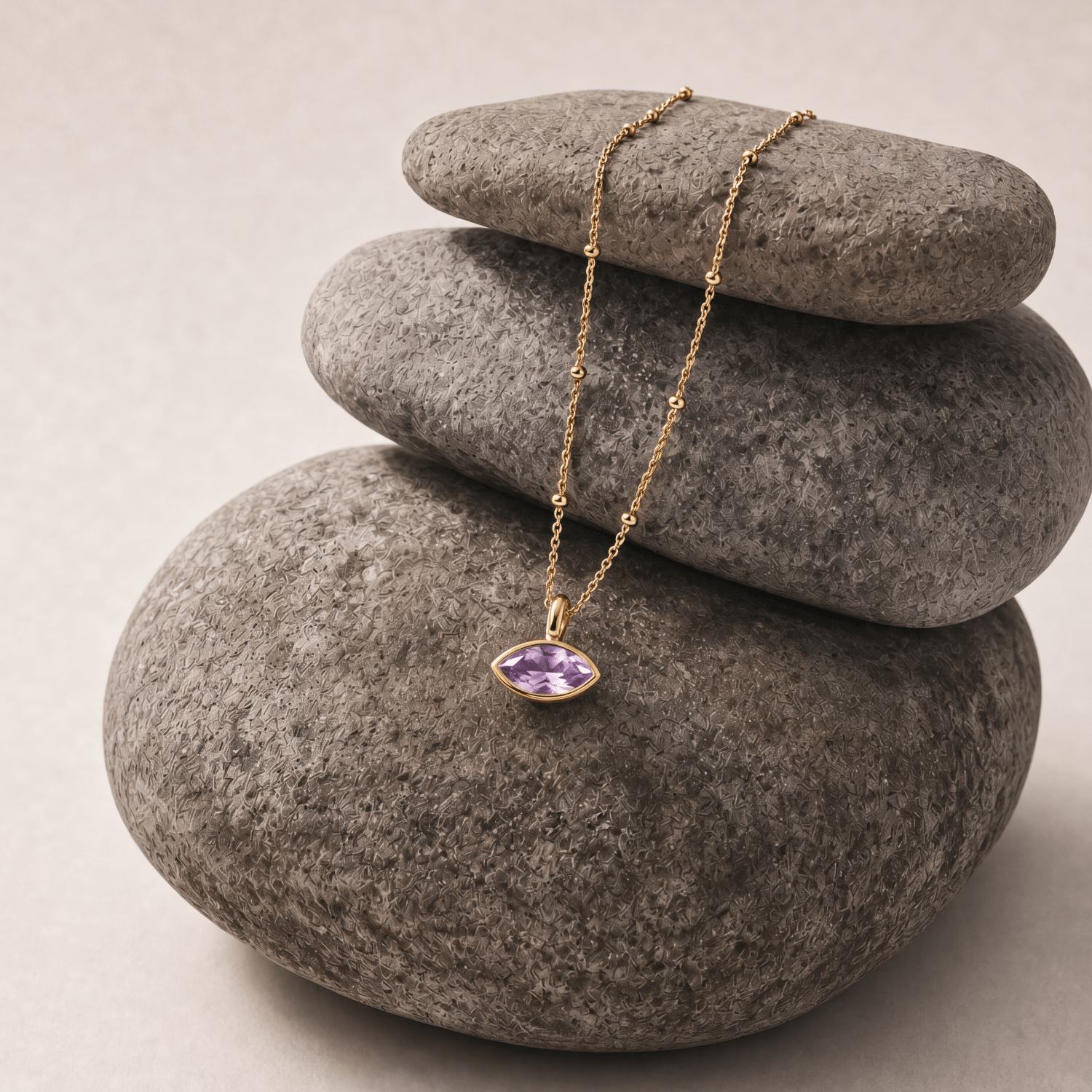 Siren’s Teardrop Amethyst Necklace - Gold or Silver