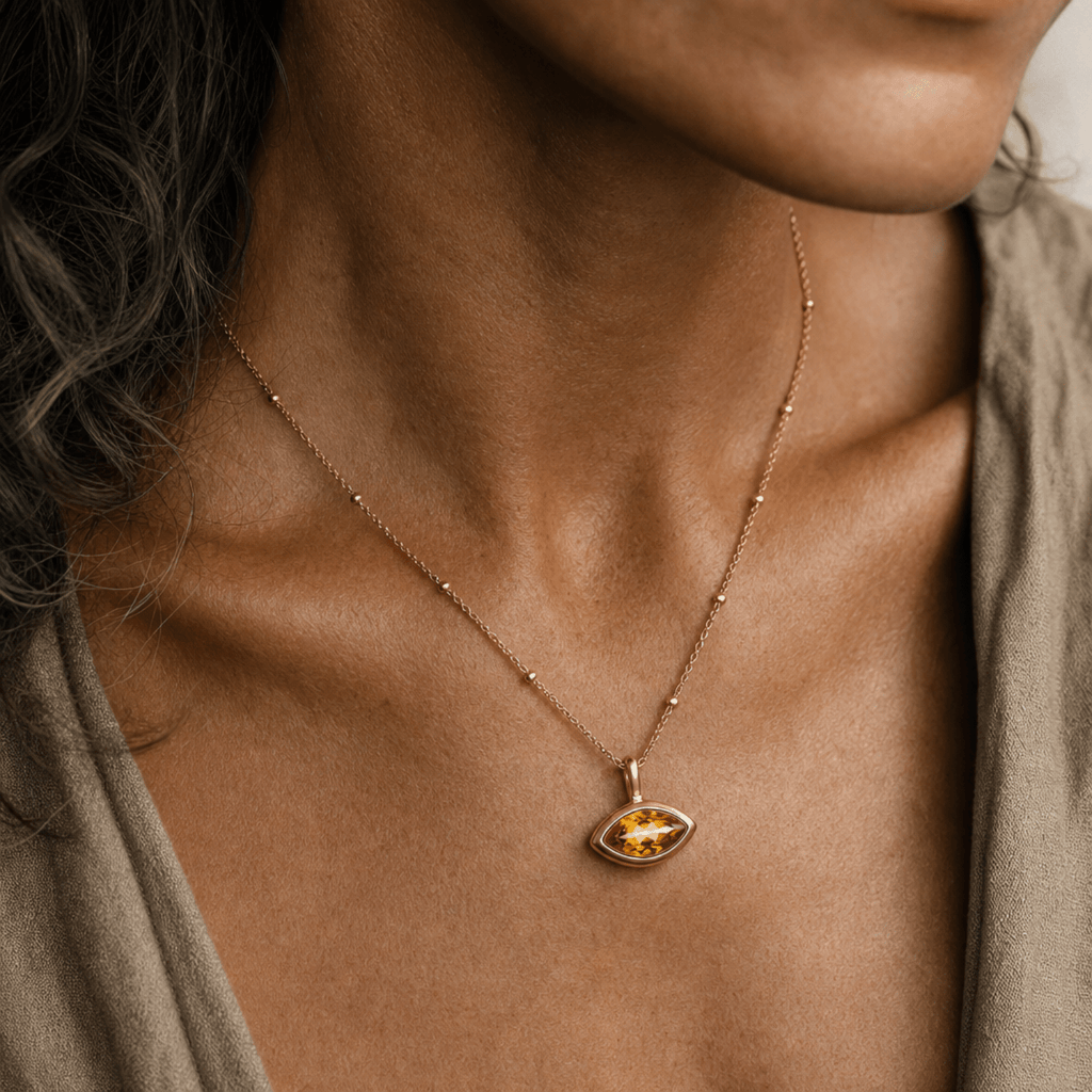 Siren’s Teardrop Citrine Necklace - Gold or Silver