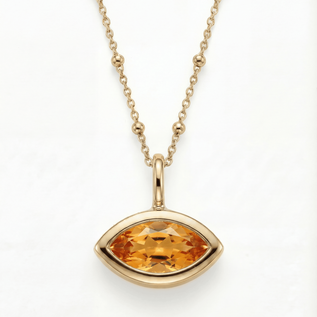 Siren’s Teardrop Citrine Necklace - Gold or Silver
