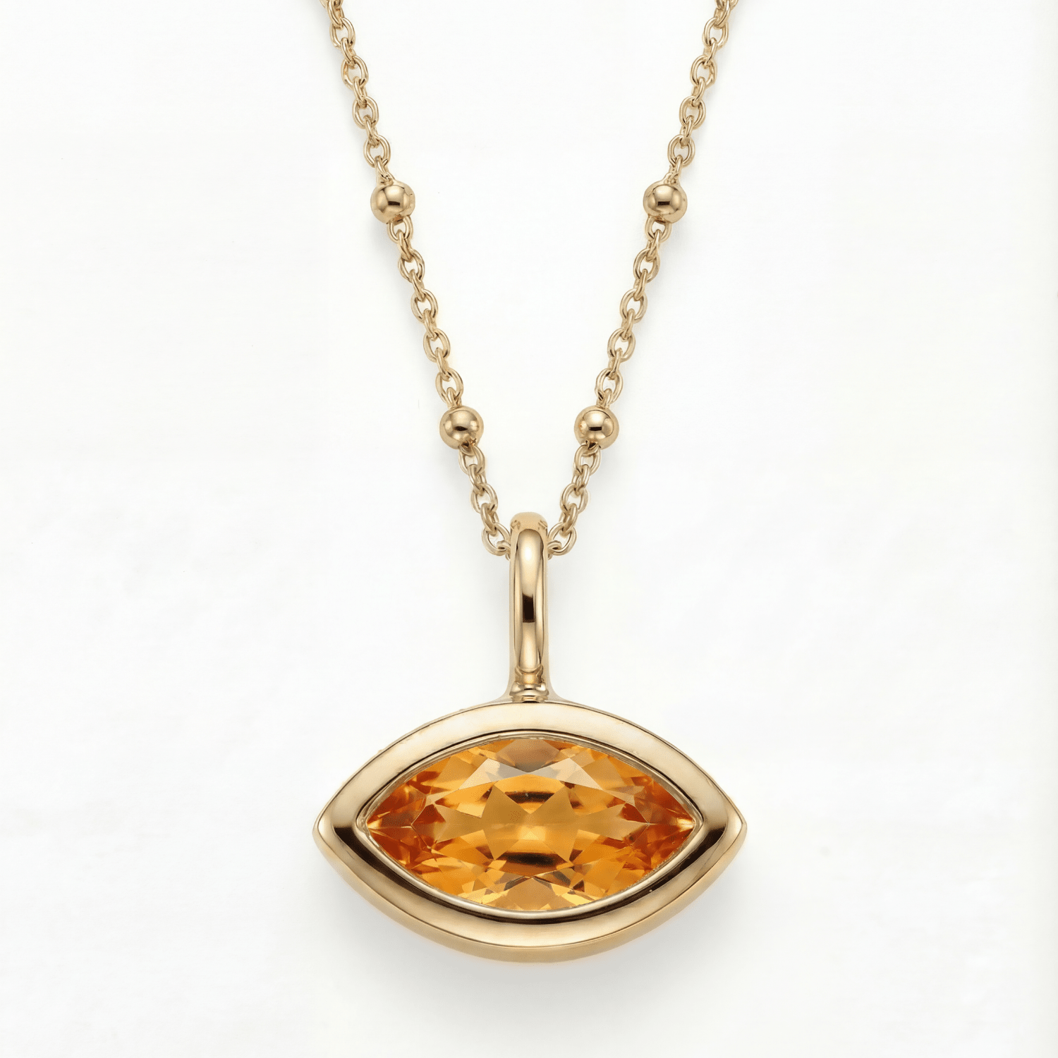 Siren’s Teardrop Citrine Necklace - Gold or Silver
