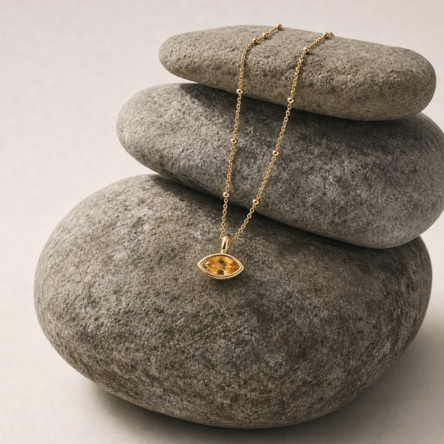 Siren’s Teardrop Citrine Necklace - Gold or Silver
