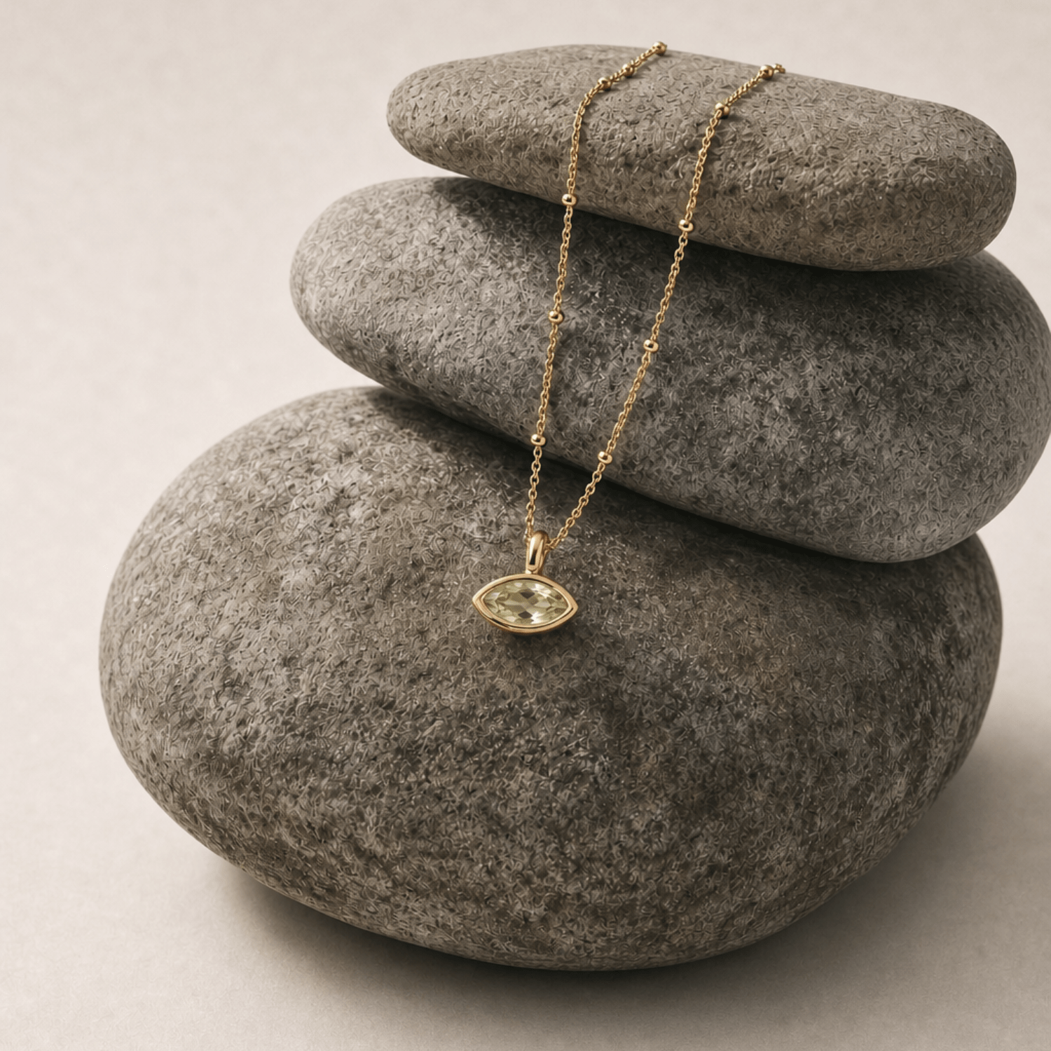 Siren’s Teardrop Green Quartz Necklace - Gold or Silver
