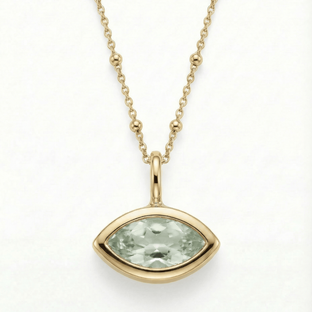 Siren’s Teardrop Green Quartz Necklace - Gold or Silver