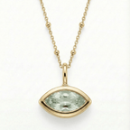Siren’s Teardrop Green Quartz Necklace - Gold or Silver