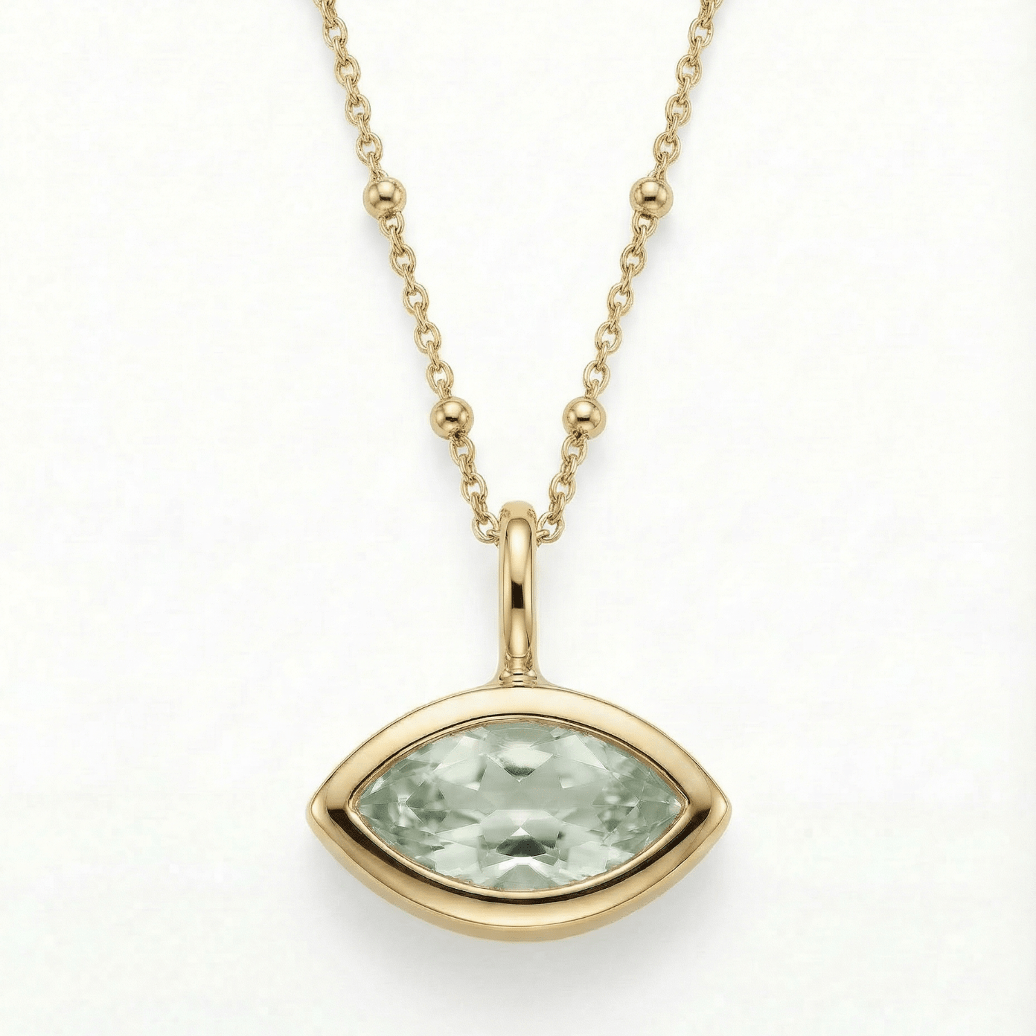 Siren’s Teardrop Green Quartz Necklace - Gold or Silver