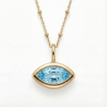 Siren’s Teardrop Sky Blue Topaz Necklace - Gold or Silver
