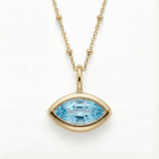 Siren’s Teardrop Sky Blue Topaz Necklace - Gold or Silver