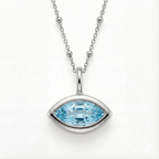 Siren’s Teardrop Sky Blue Topaz Necklace - Gold or Silver