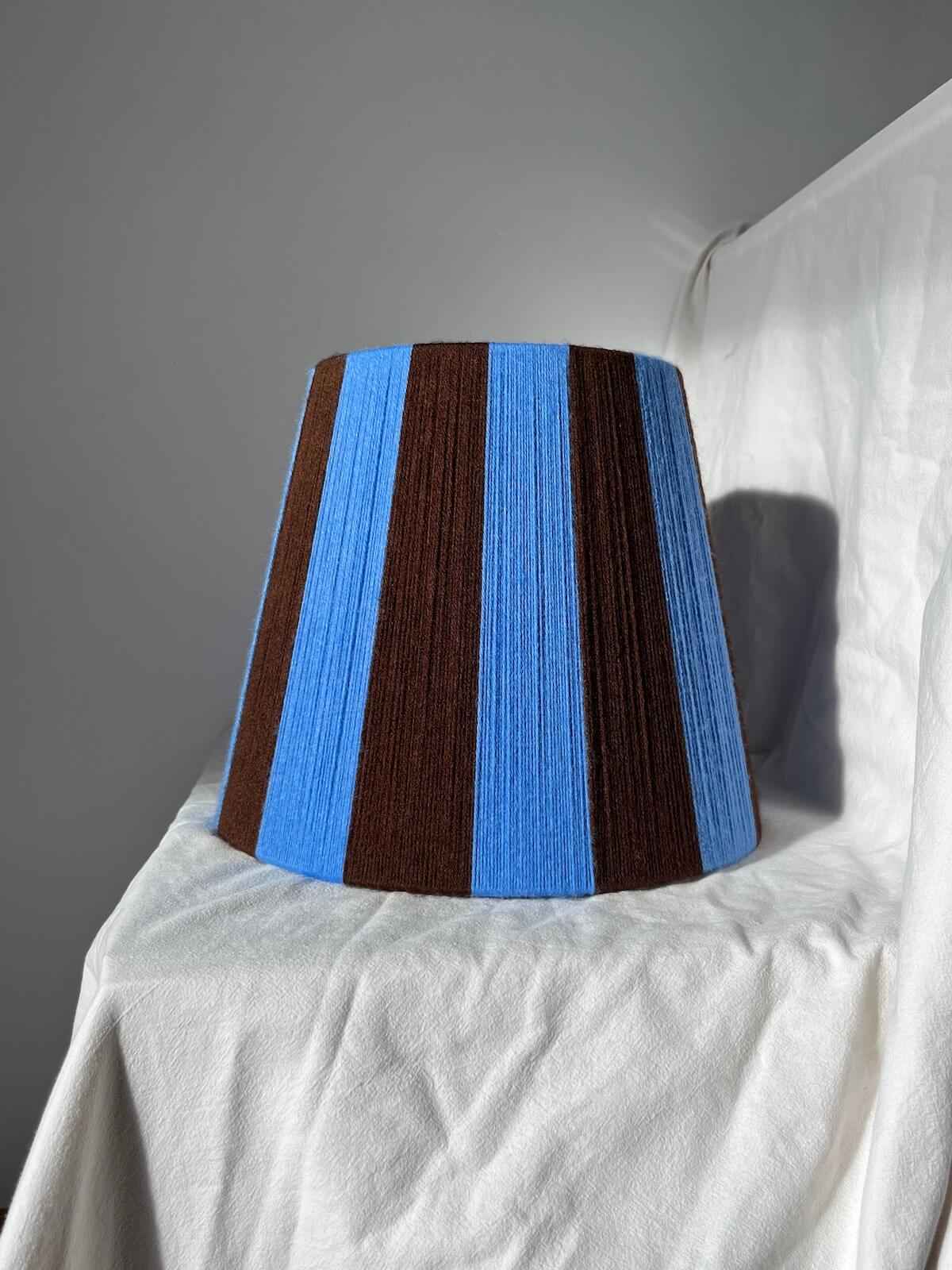 Blueberry & Cocoa Striped Yarn Drum Lampshade