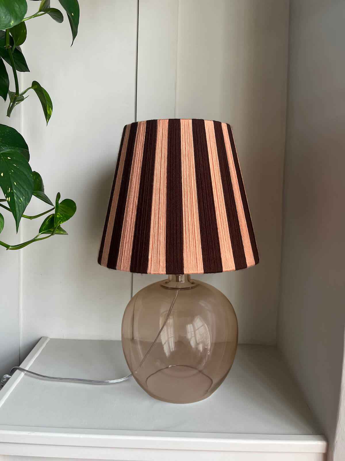 Cocoa & Plaster Pink Striped Yarn Drum Lampshade