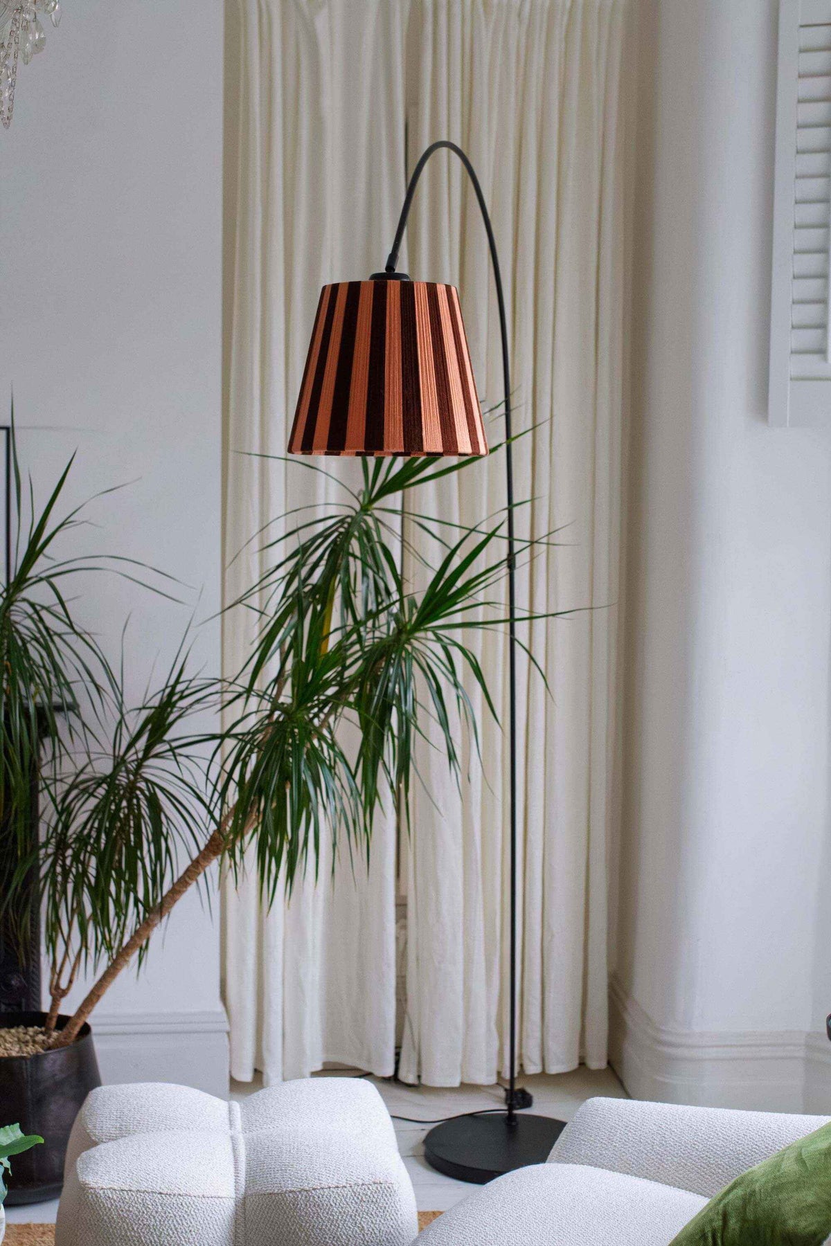 Cocoa & Plaster Pink Striped Yarn Drum Lampshade