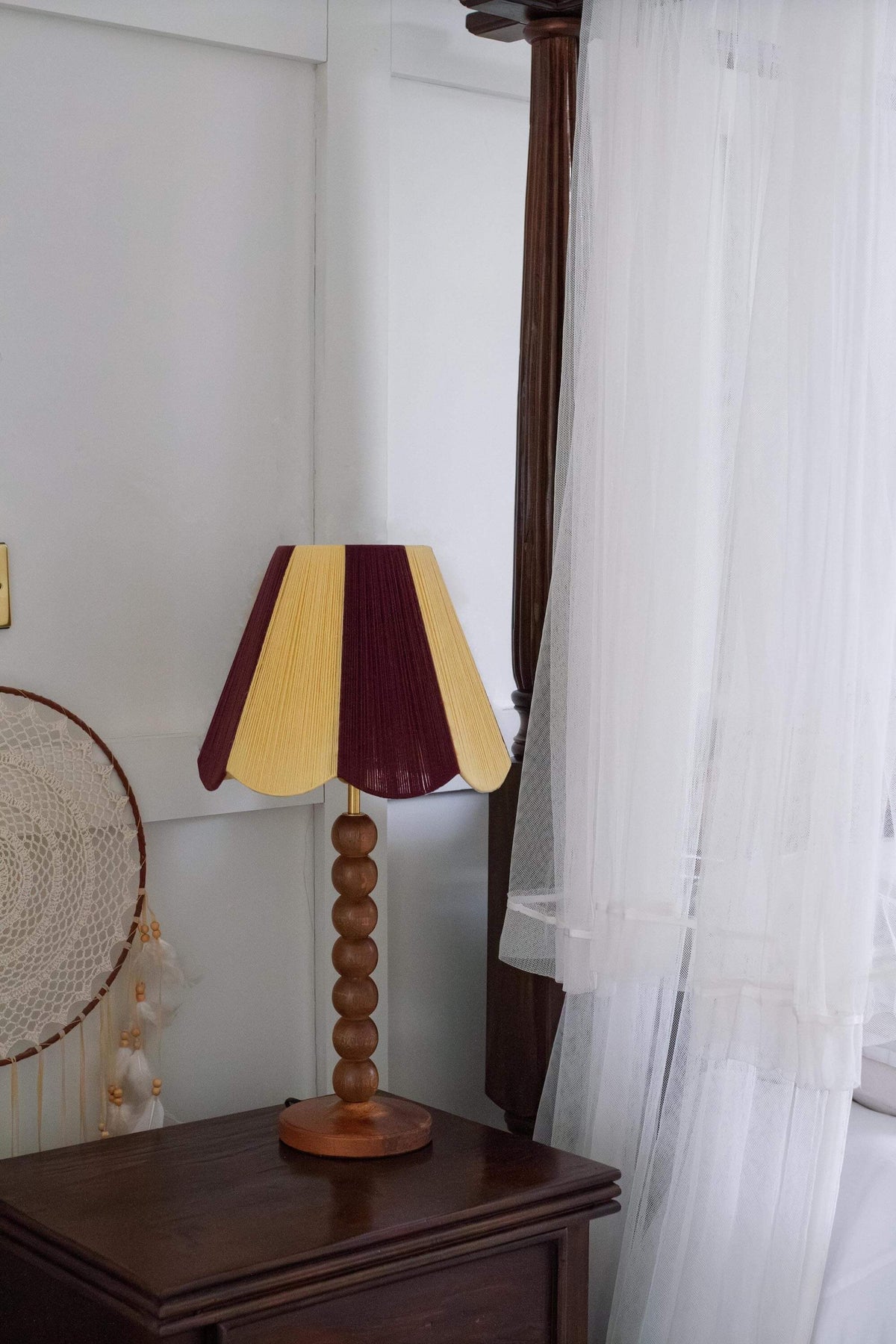 Mulberry & Buttermilk Scallop Yarn Lampshade