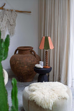 Olive & Plaster Pink Scallop Yarn Lampshade