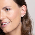 Small Hoop Cluster Rings Sterling Silver Stud Earrings