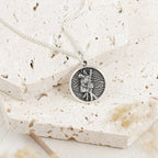 Storm Guardian Small Silver St Christopher Necklace