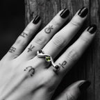 Snake Ring – Sterling Silver 925 with Mixed Cabochon Gemstones