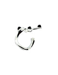 Snake Ring with Satin Onyx Beads – Sterling Silver 925 – One-of-a-Kind