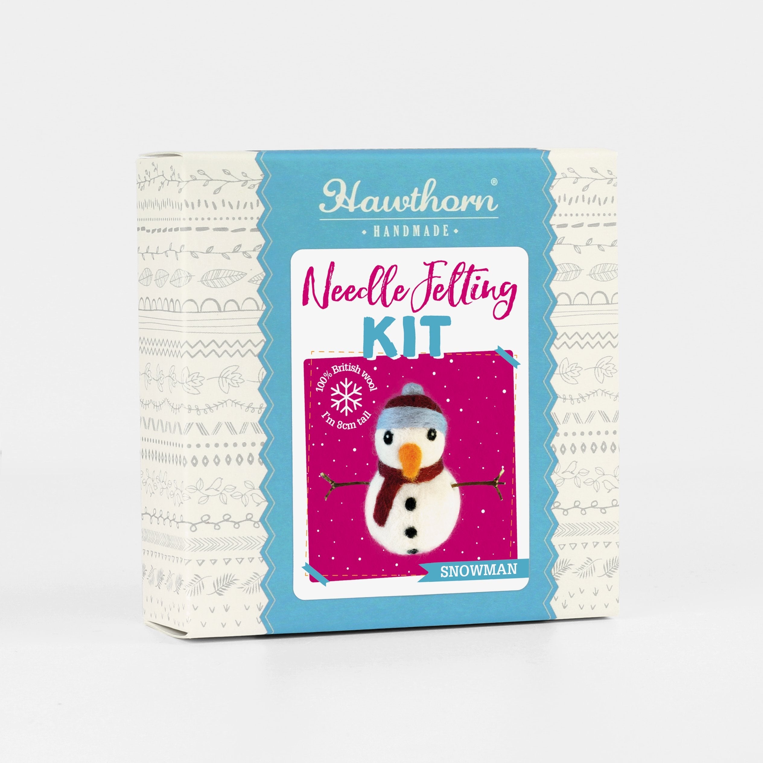 Snowman Christmas Needle Felting Kit for Beginners