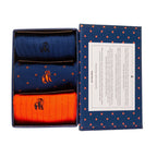 Orange and Blue Sock Box - 3 Pairs of Bamboo Socks (His)