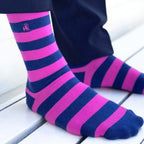 Pink Stripe Matching Bamboo Socks (Adult & Child)