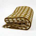 Soft Cotton Mustard Grid Quilt