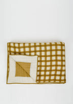 Soft Cotton Mustard Grid Quilt